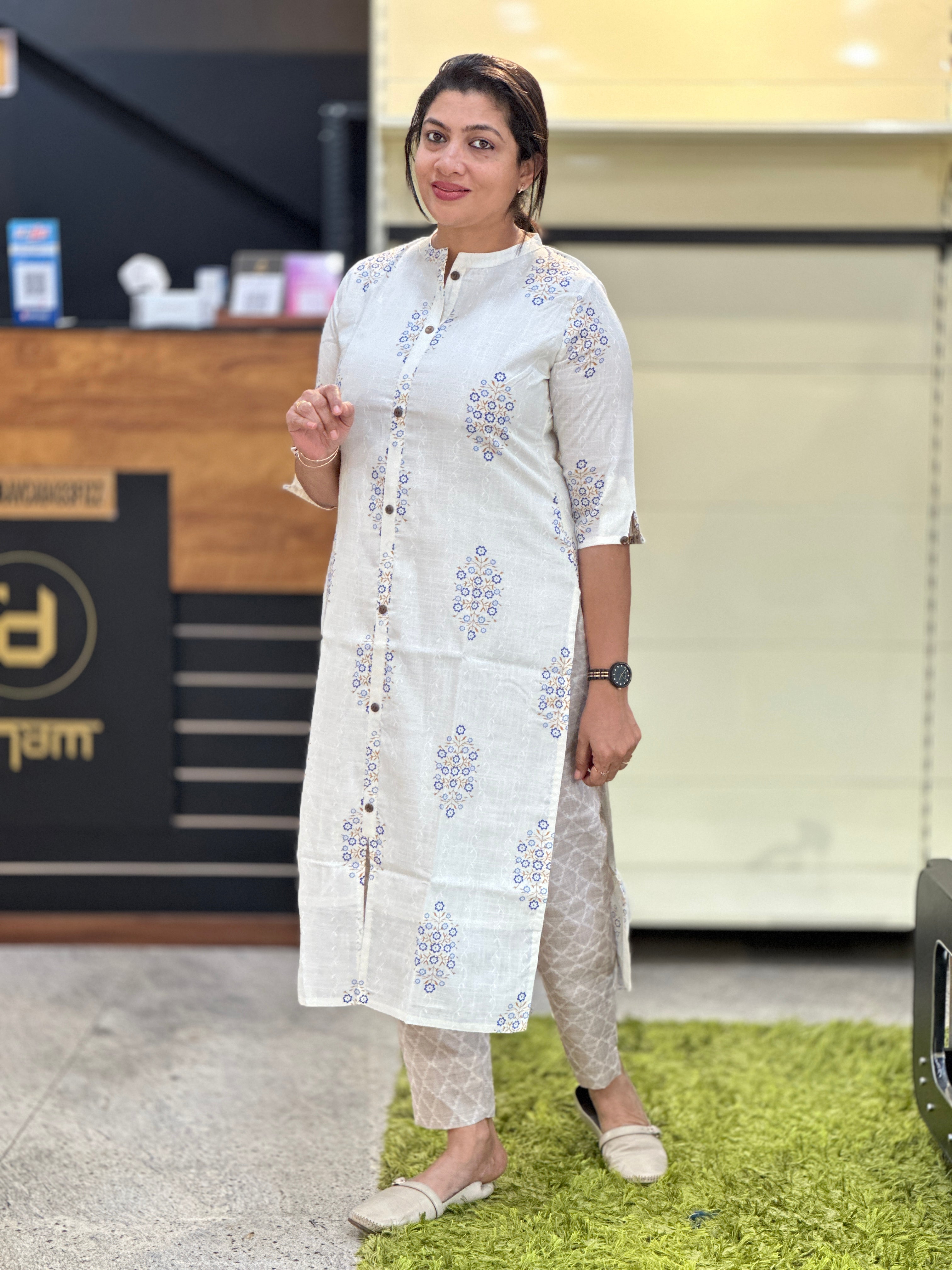 Floral Printed Cotton Kurta | VSI157