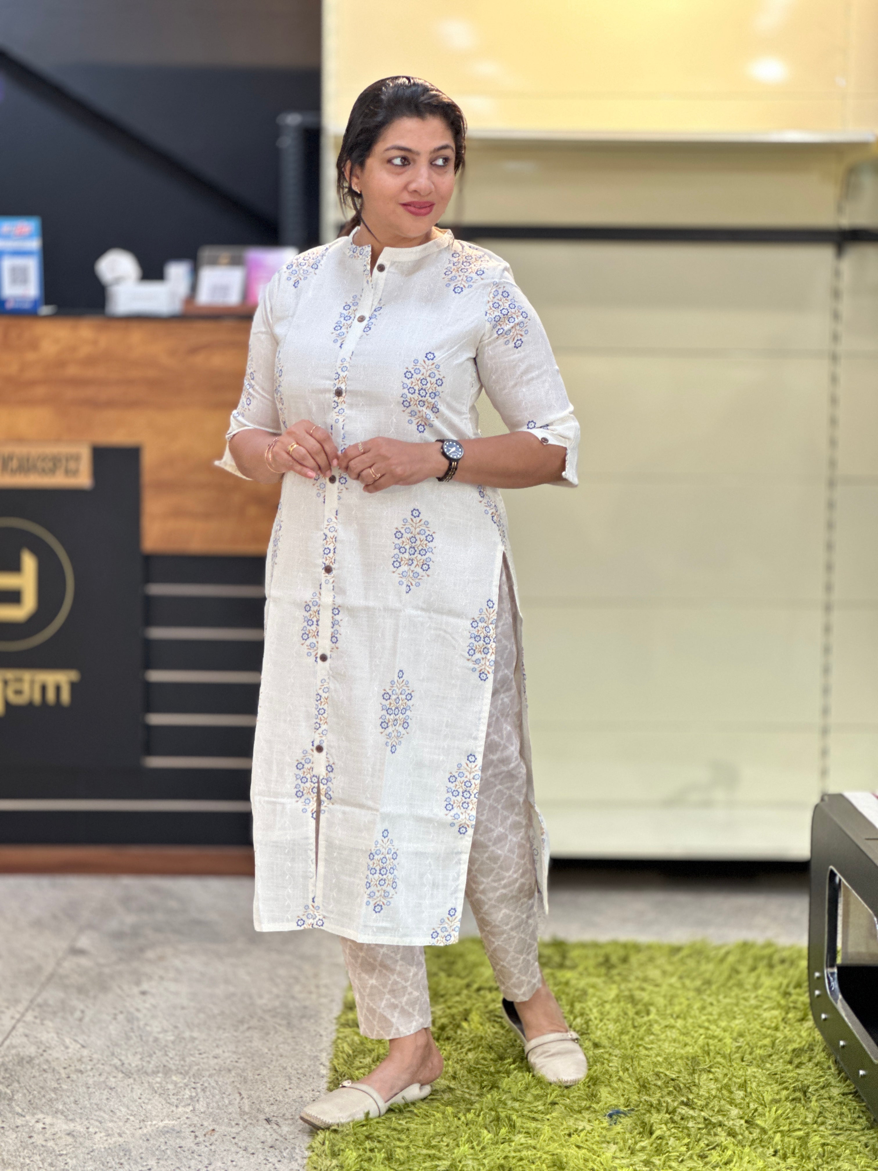 Floral Printed Cotton Kurta | VSI157