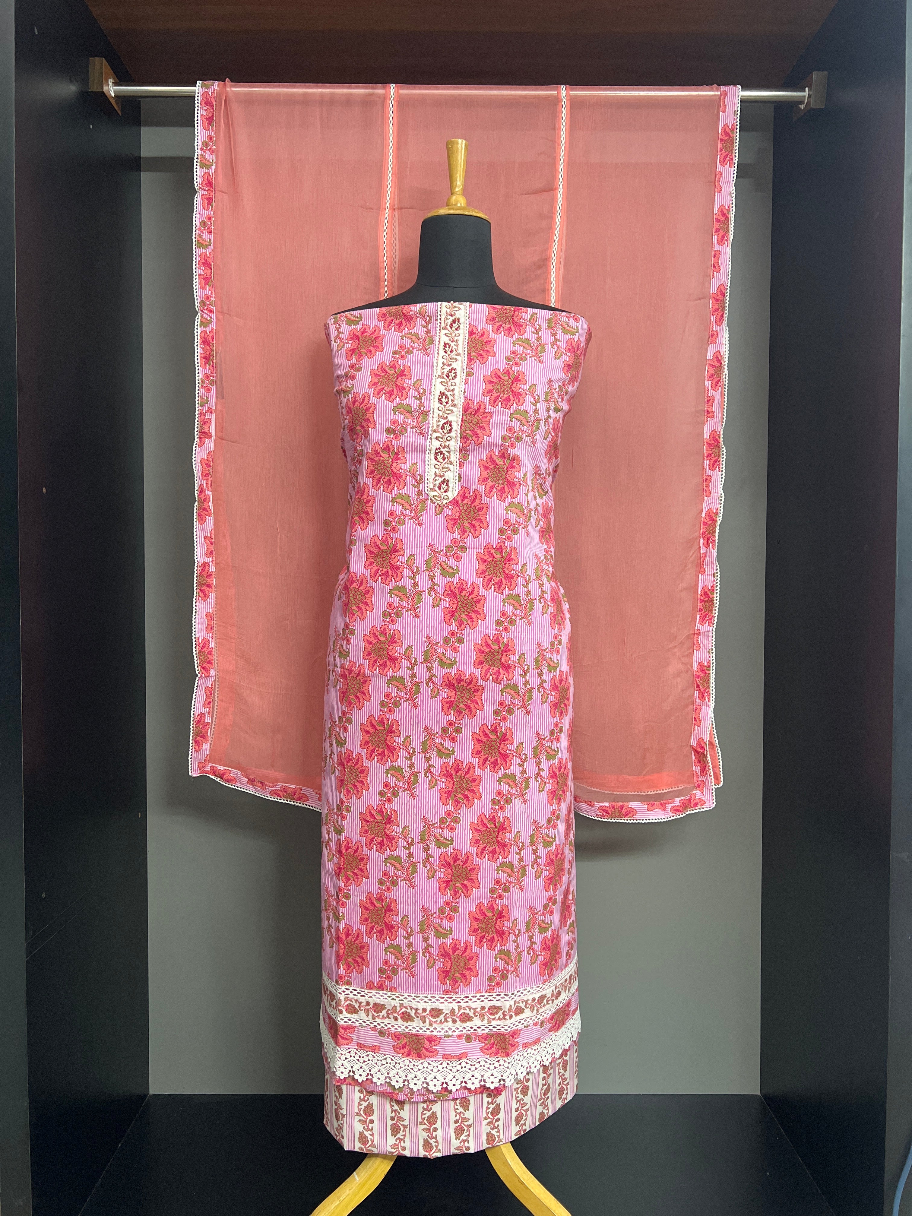Floral Printed Pattern Cotton Salwar Set | ACF110