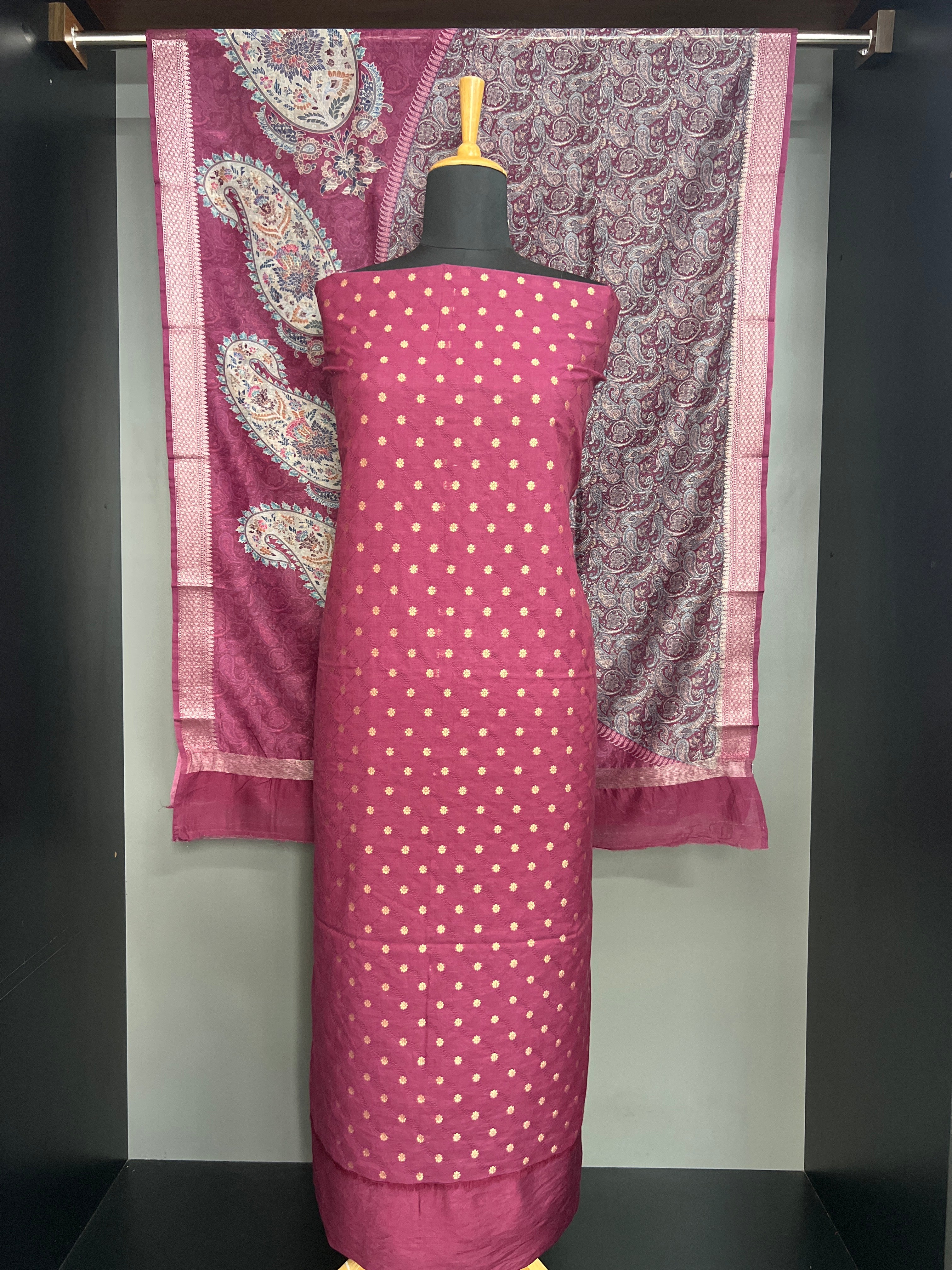 Buta Weaving Pattern Chanderi Finish Salwar Set | EG151