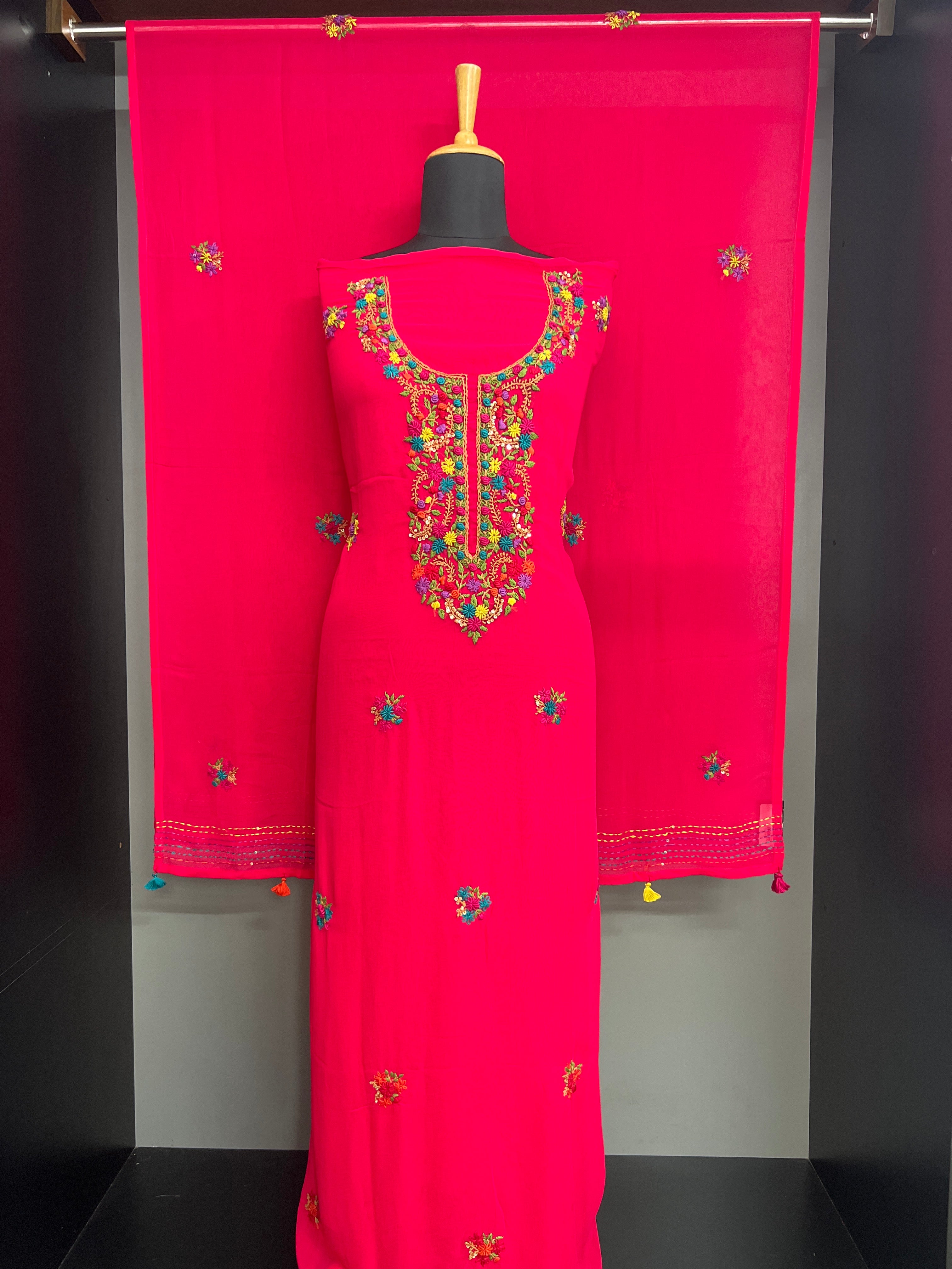 Hand Embroidered Georgette Salwar Set | JVR190