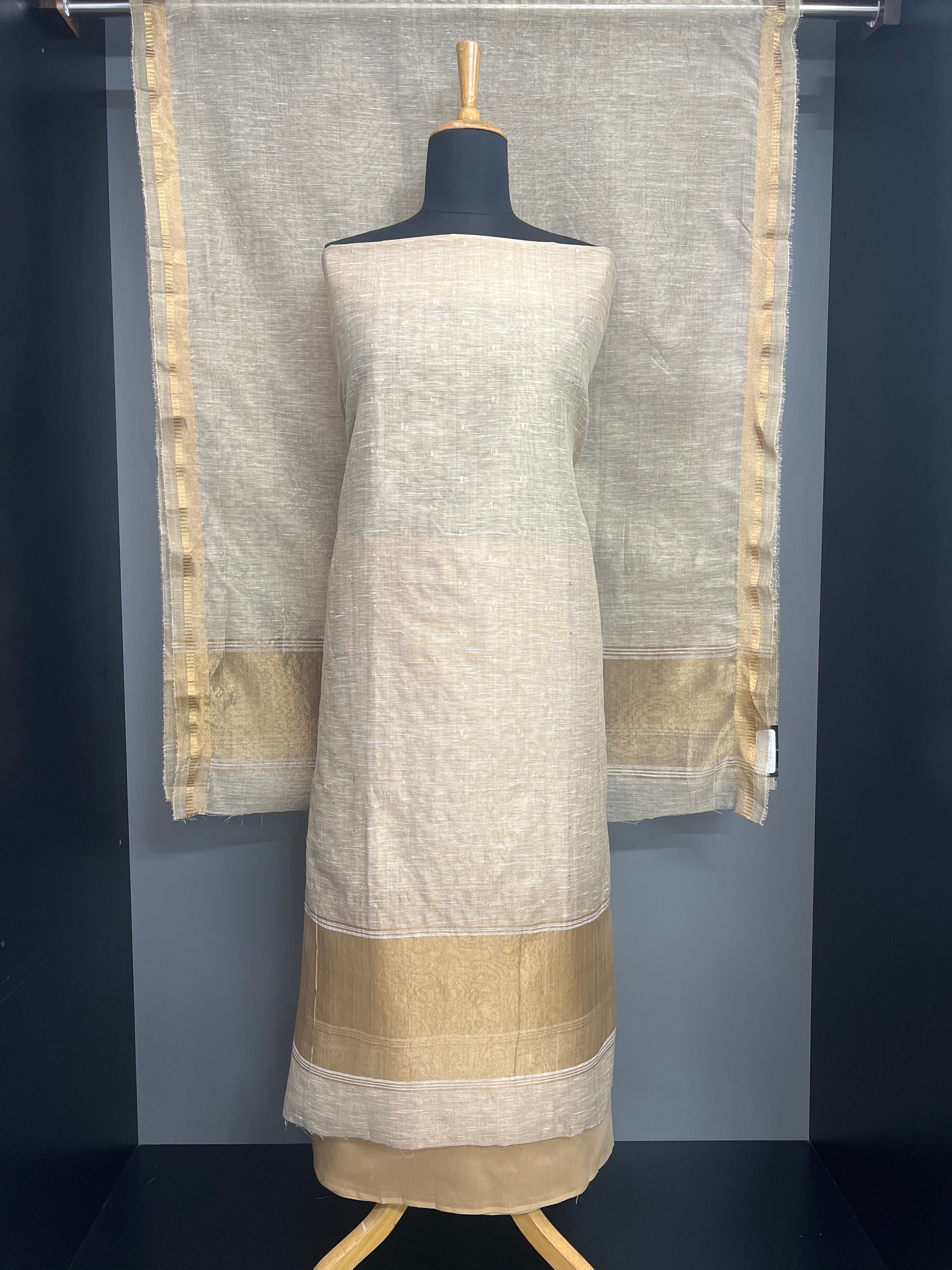 Golden Zari Buta Weaving Pattern Tissue Salwar Set | SW2510