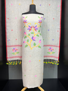 Jamdani Weaved Pure Linen Salwar Set (Without Bottom) | COC111