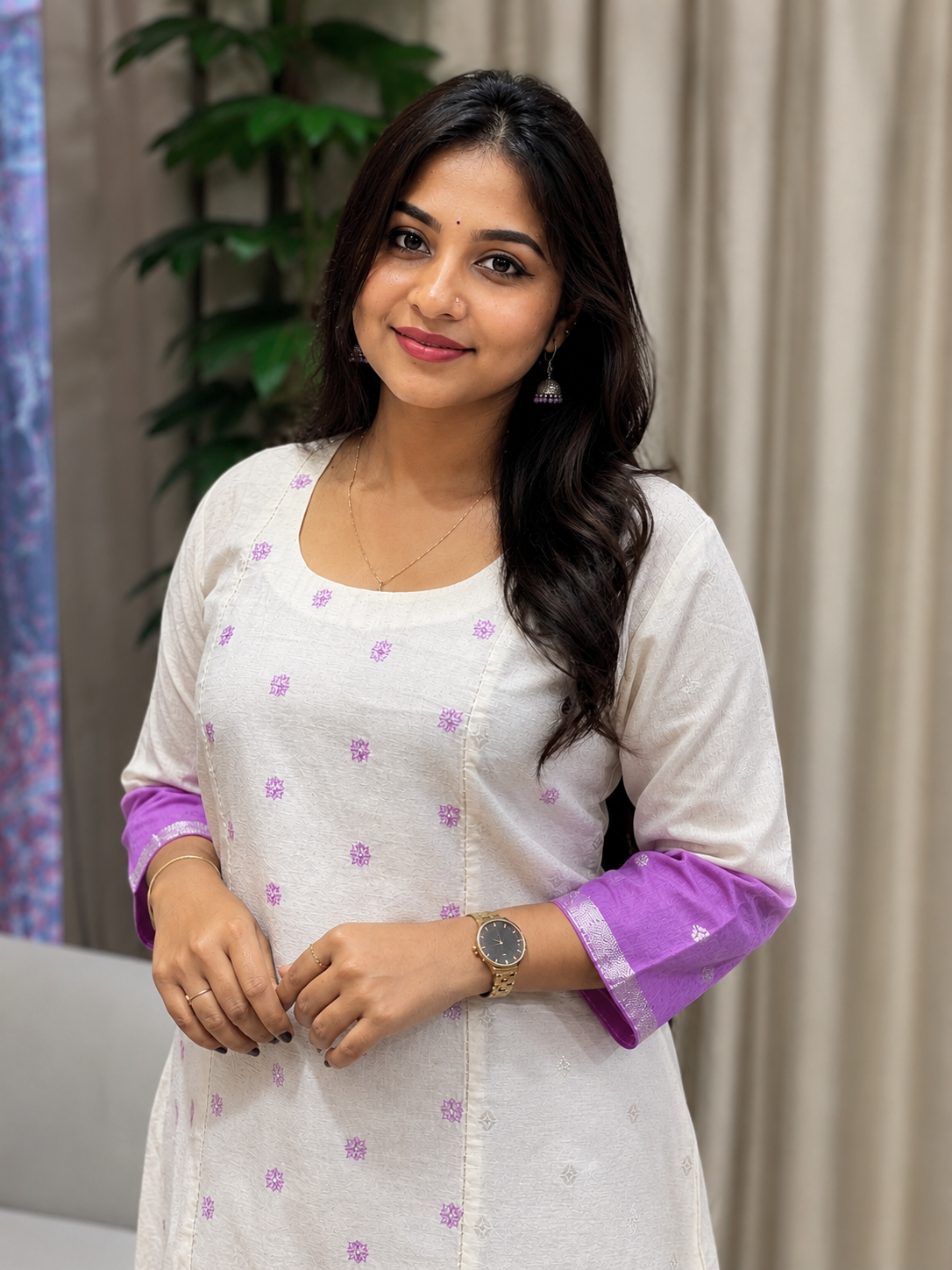 Banarasi Butta With Embroidery Detailed Chanderi Silk Kurta | DN760