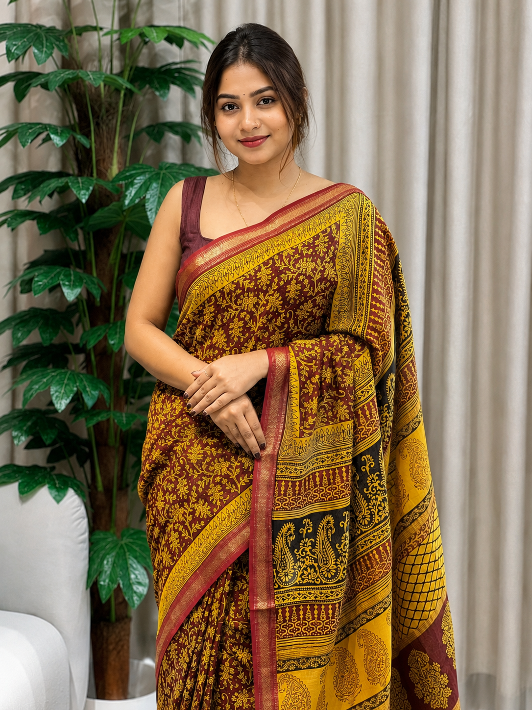 Mangalgiri Border Detailed Chanderi Saree | SVF206