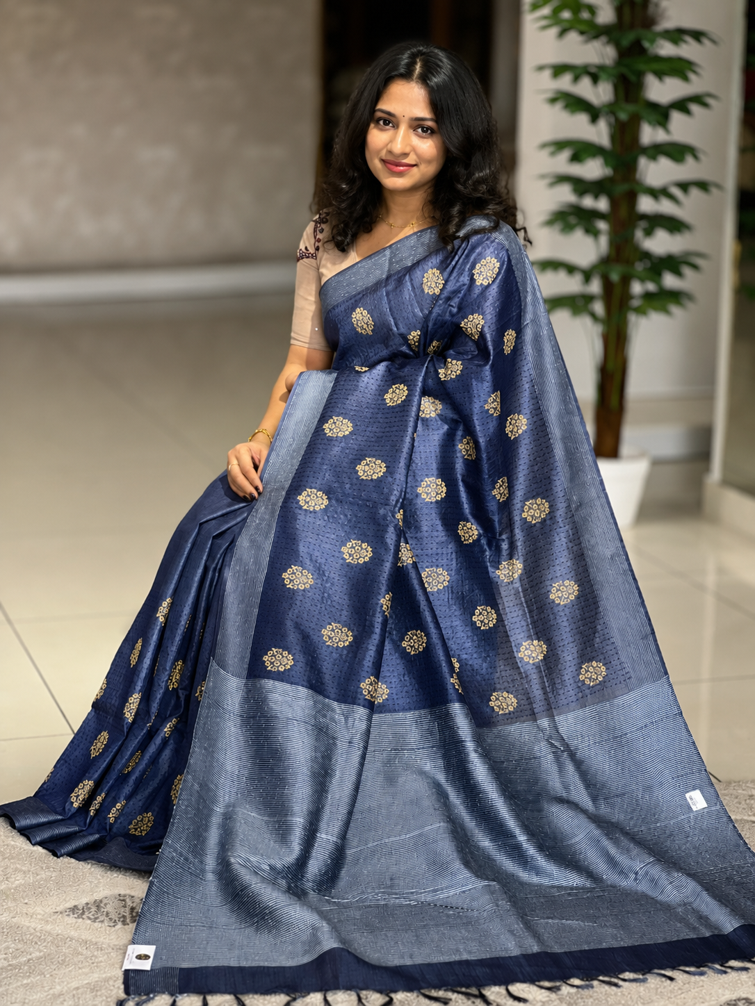 Floral Embroidery Soft Tussar Saree | RGD340