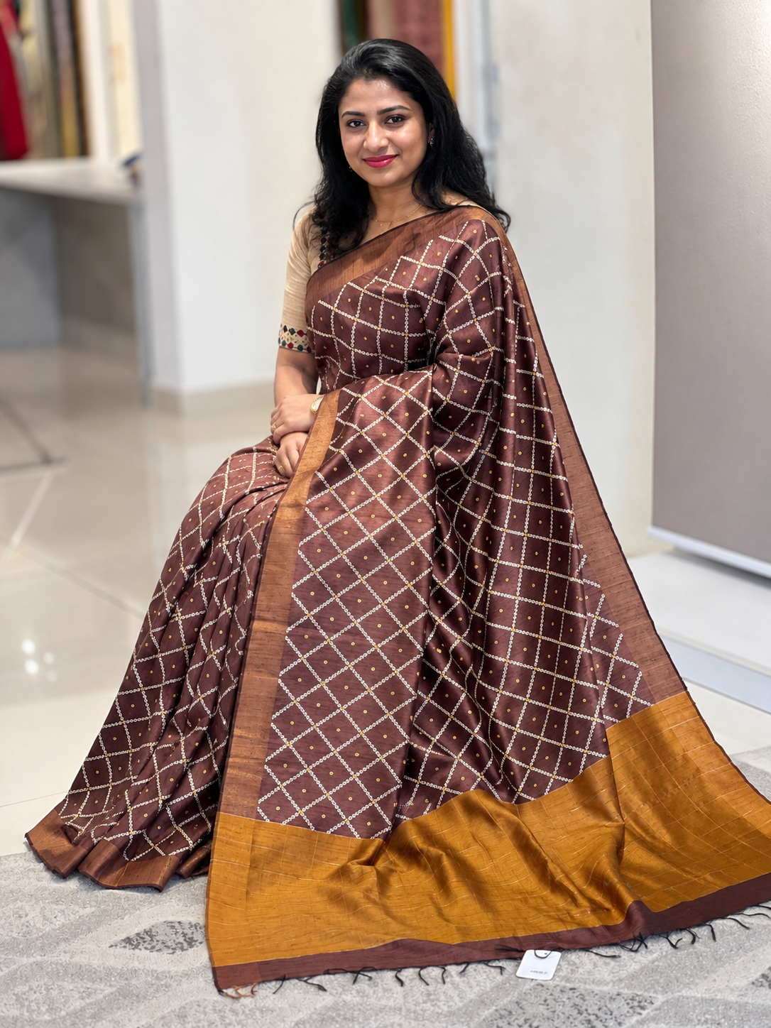 Diamond Design Raw Silk Saree | HS1210