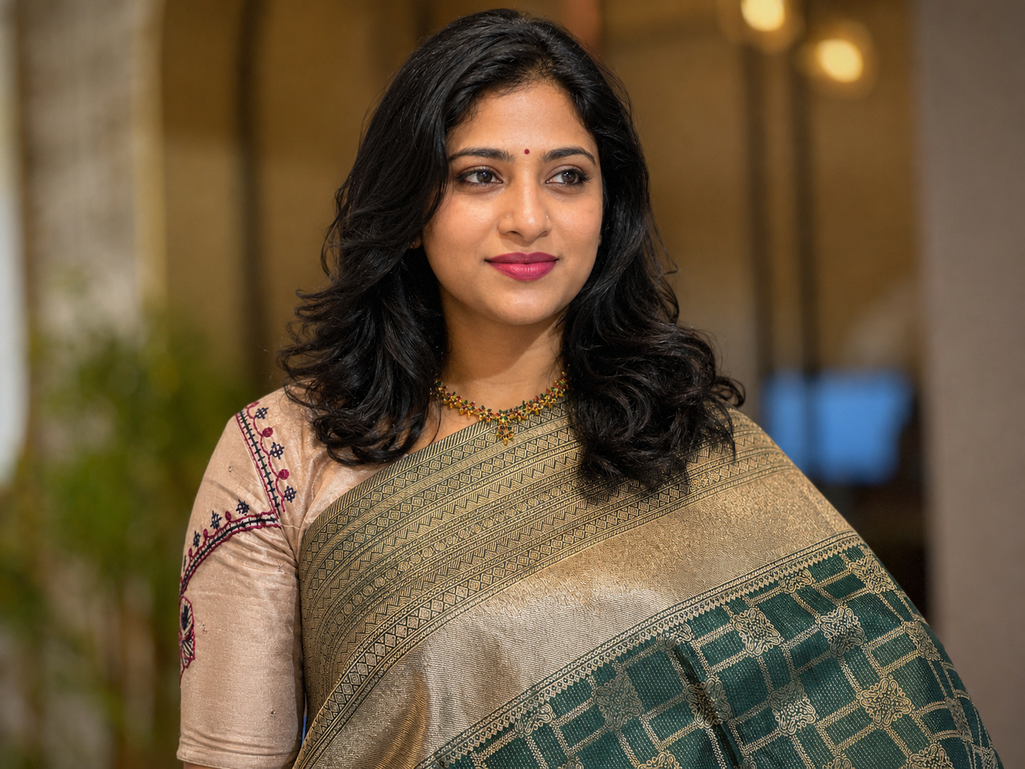 Antique Golden Zari Woven Kanchipuram Saree | OM152
