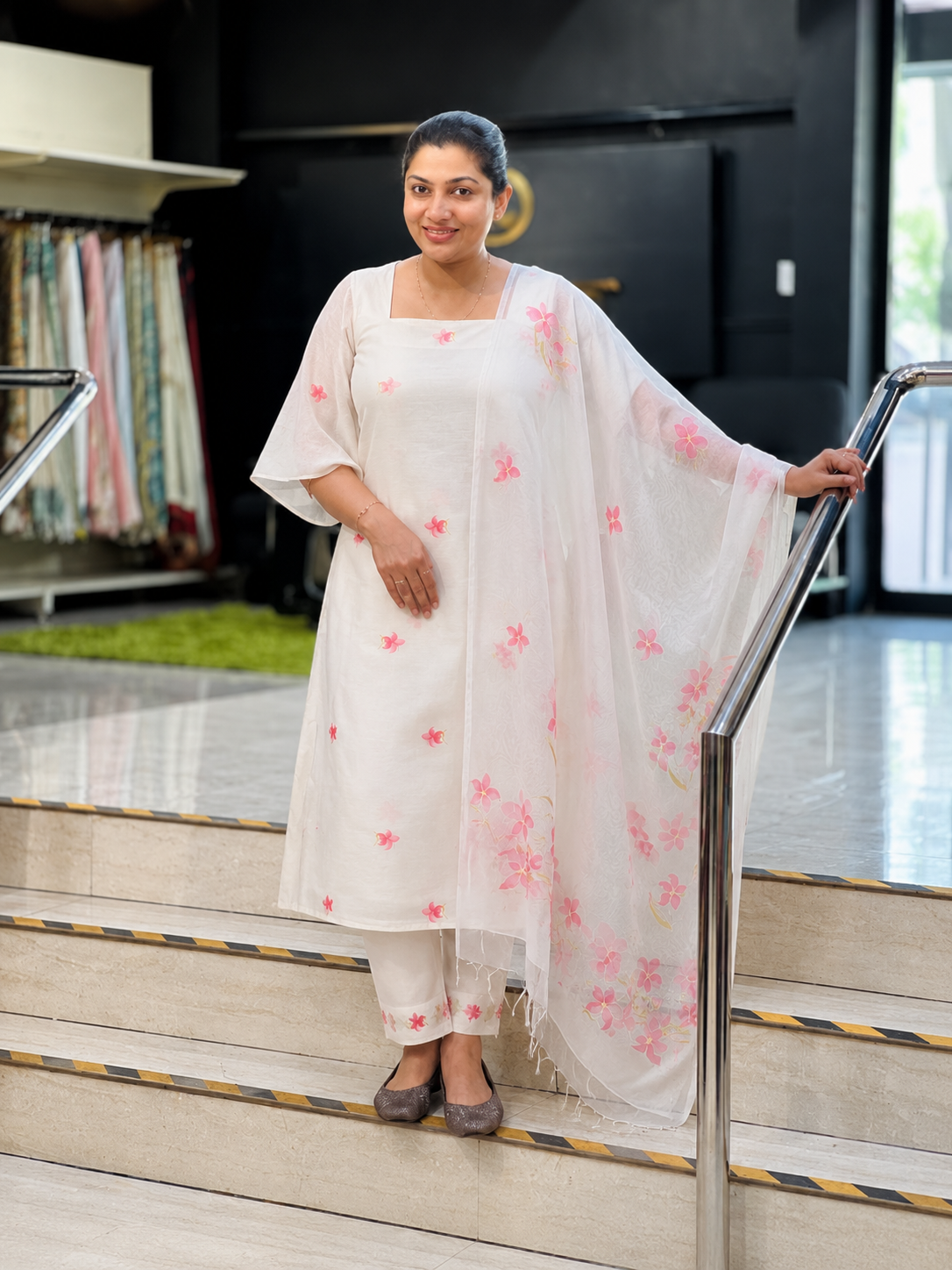 Floral Printed Design Chanderi Salwar Set | MR517