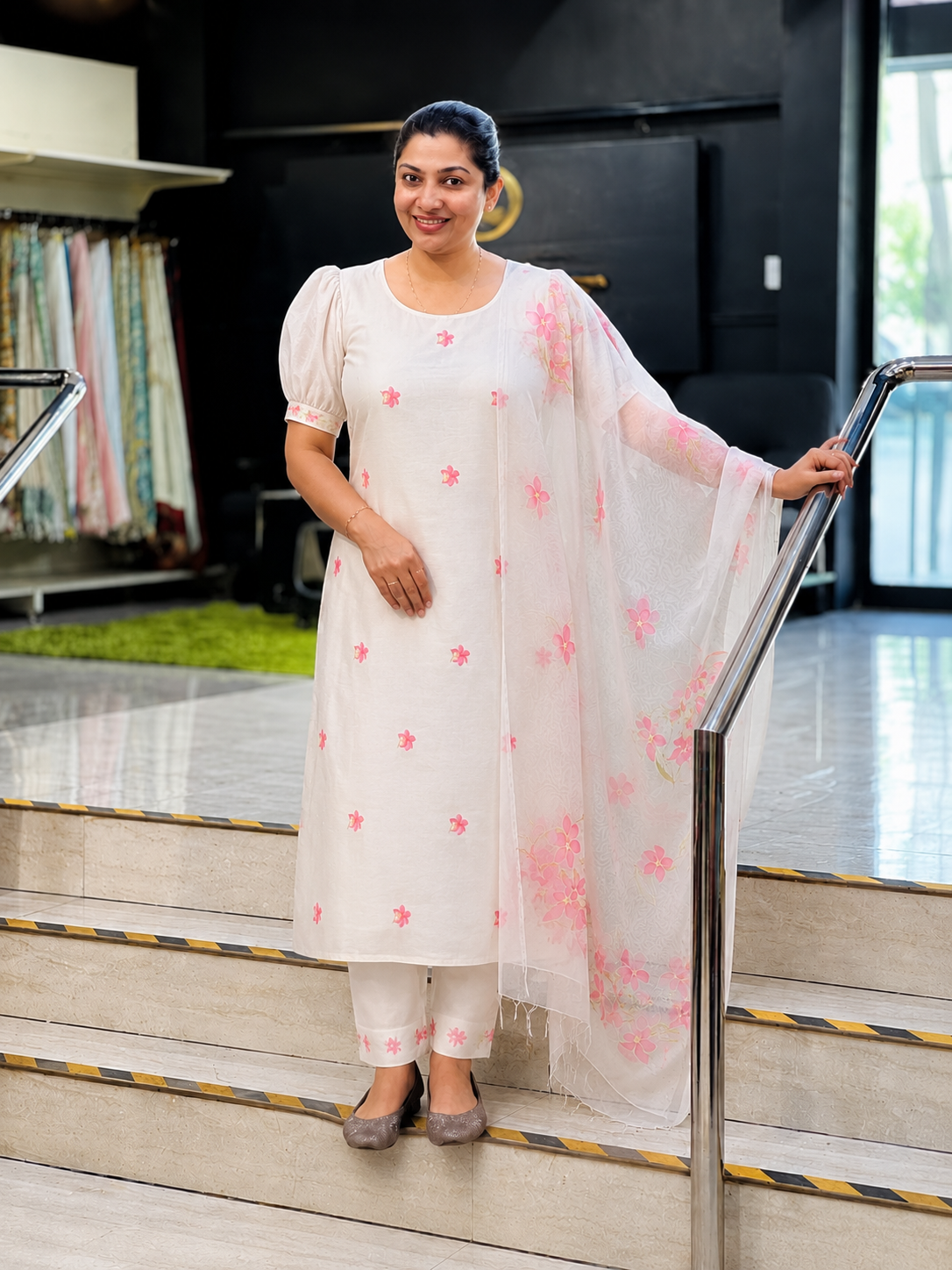Floral Printed Design Chanderi Salwar Set | MR517
