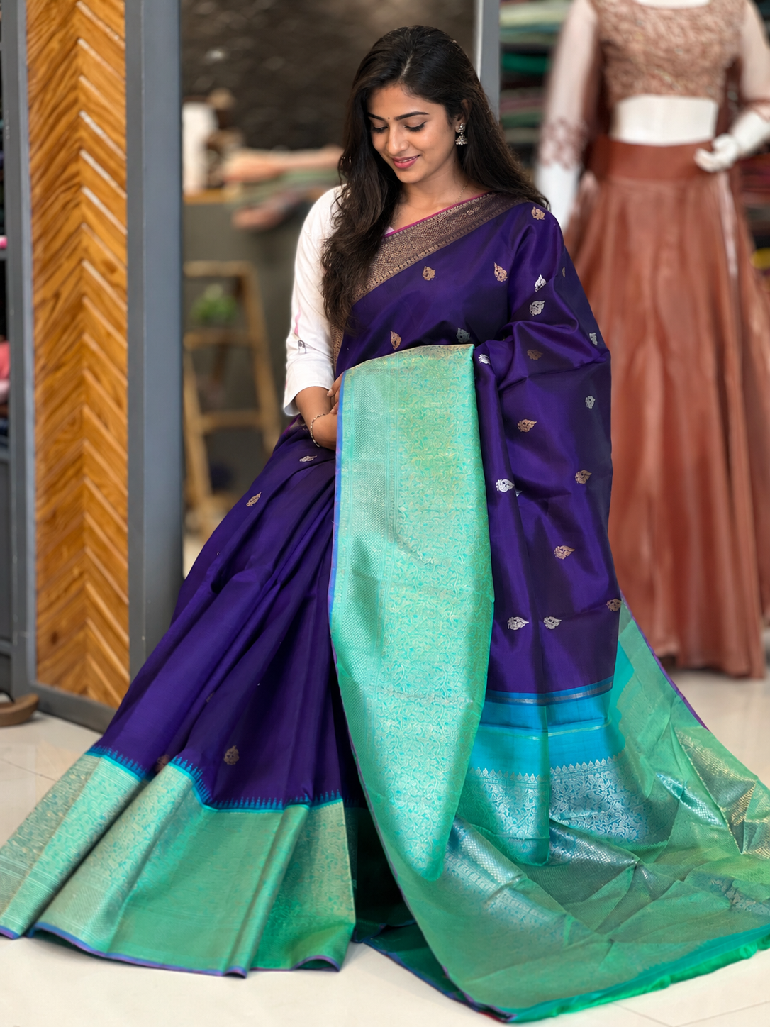 Kanchipuram Saree With Traditional Vanasimha Border | AK152