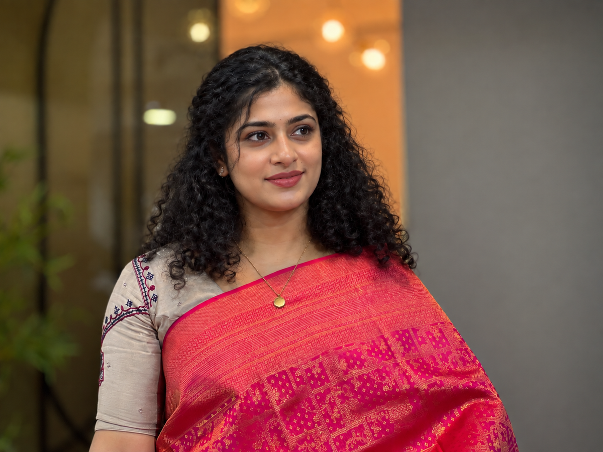 Geometric Floral Designed Kanchipuram Saree | SME141