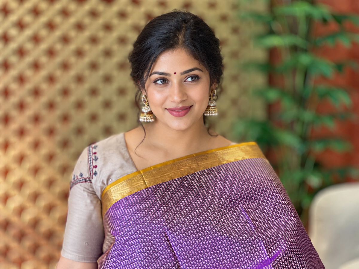 Vertical Patterned Handloom Kanchipuram Saree | OM212