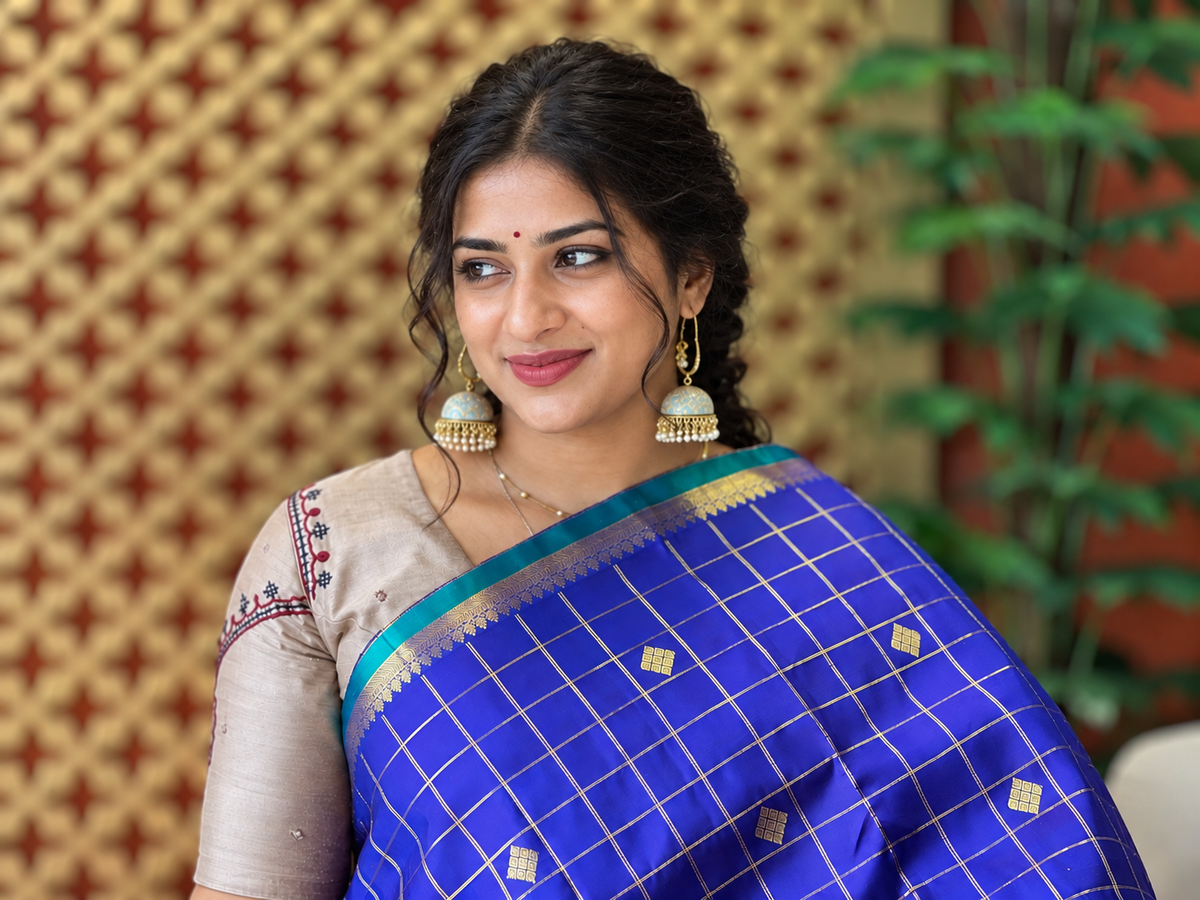 Kolam Designed Handloom Kanchipuram Saree | OM203