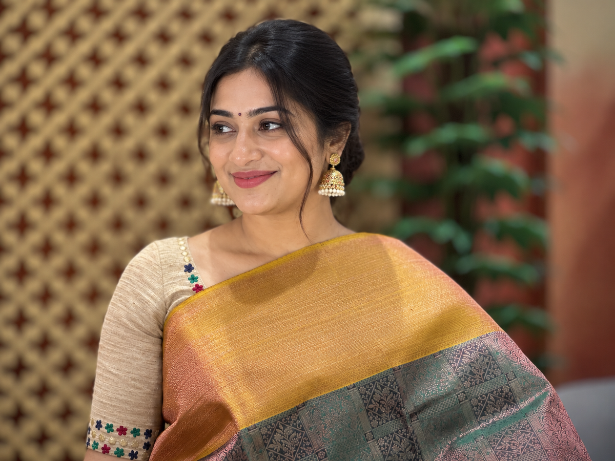 Pink Zari Woven Handloom Kanchipuram Saree | SME202