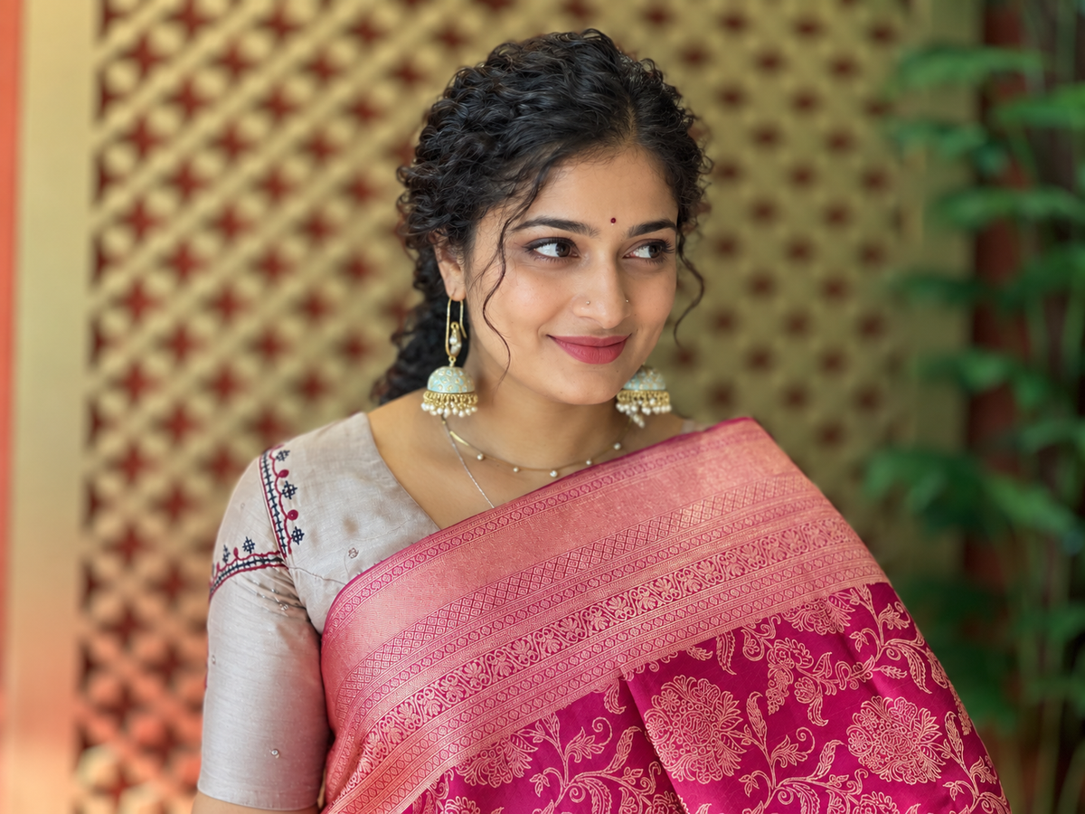 Floral Jaal Pattern Kanchipuram Saree | HH224