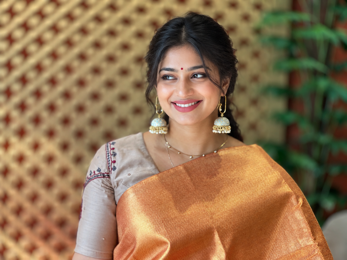 Diagonal Patterned Handloom Kanchipuram Saree | OM227