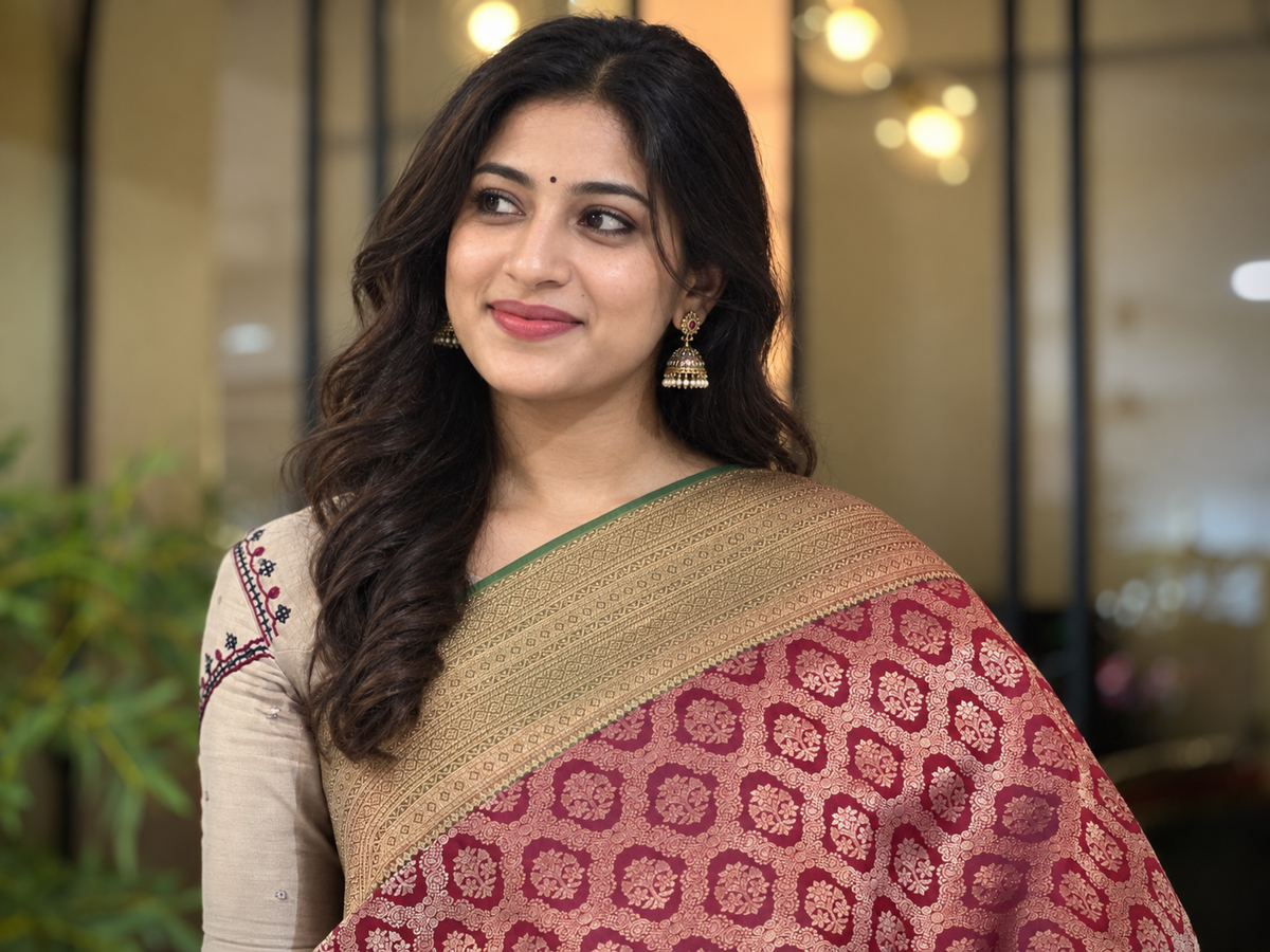 Honey Comb Design Kanchipuram Saree | OM181