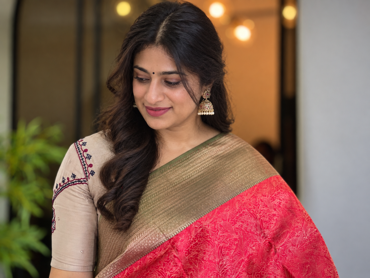 Pencil Zari Woven Kanchipuram Saree | OM178