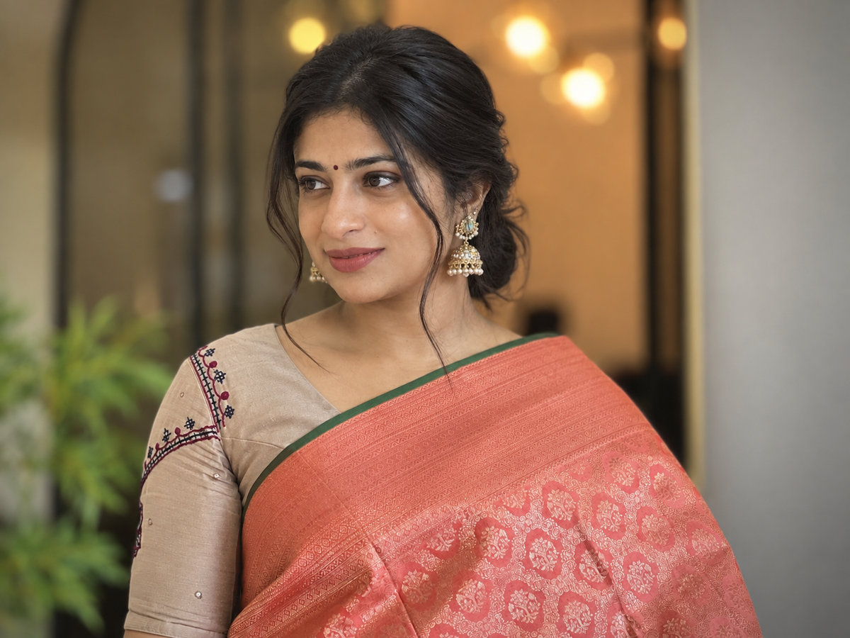 Traditional Floral Pattern  Kanchipuram Saree | OM154