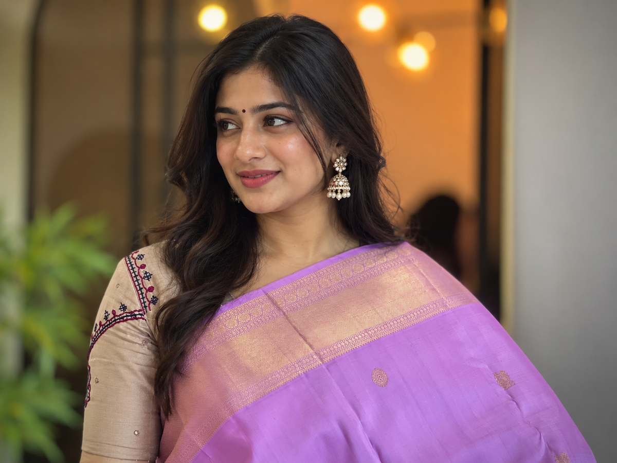 Traditional Buta Pattern Kanchipuram Saree | OM132