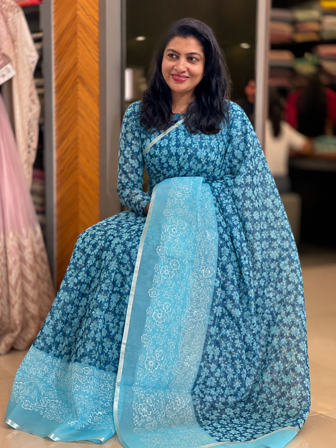 Floral Screen Print Design Kota Saree | RK283