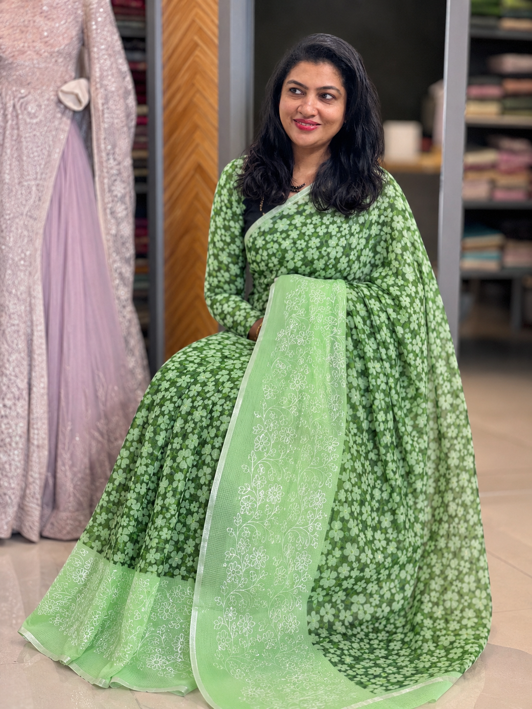 Floral Screen Print Design Kota Saree | RK283