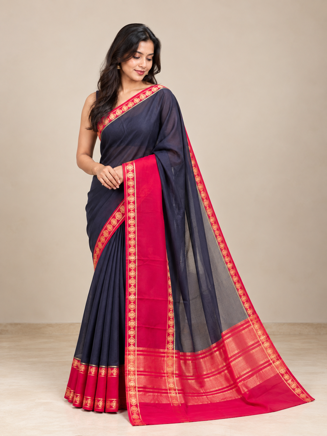 Traditional Motifs Pattern Crepe Silk Saree | GOT103