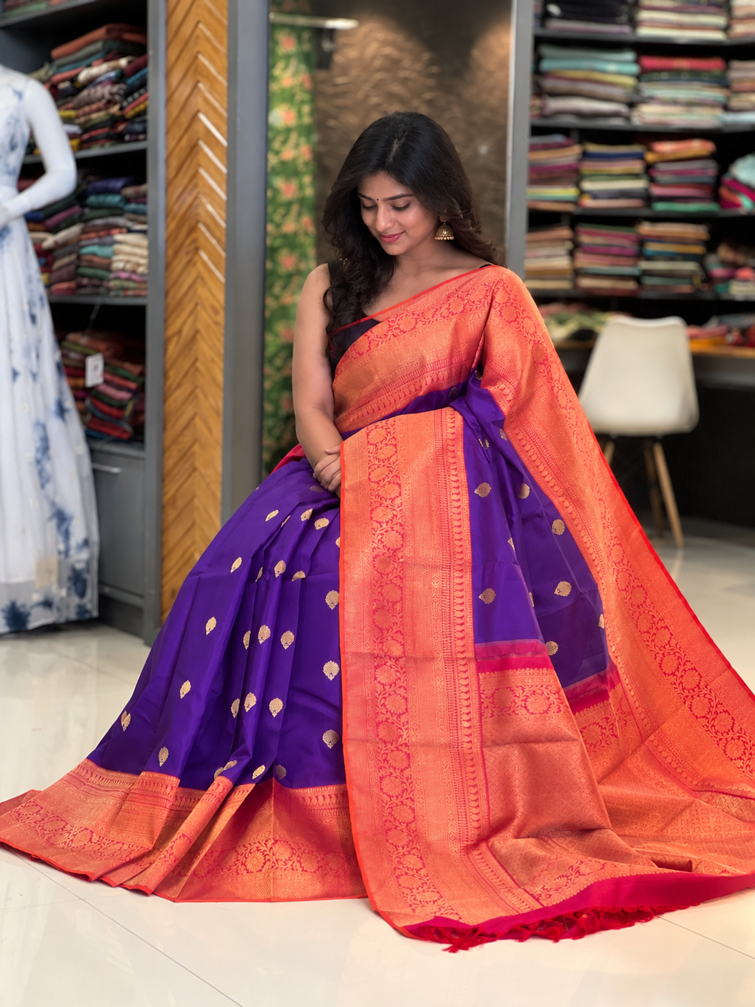 Violet Color Kanchipuram  Saree | AK139
