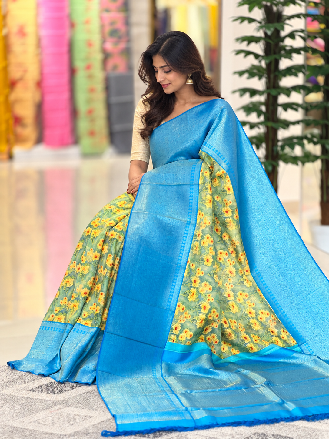 Printed Pure Silk Kanchipuram Saree | AK117