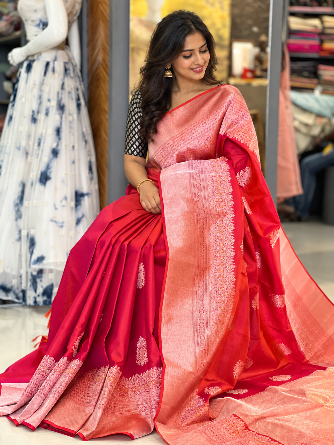 Red Color Traditional Kanchipuram Saree | AK131
