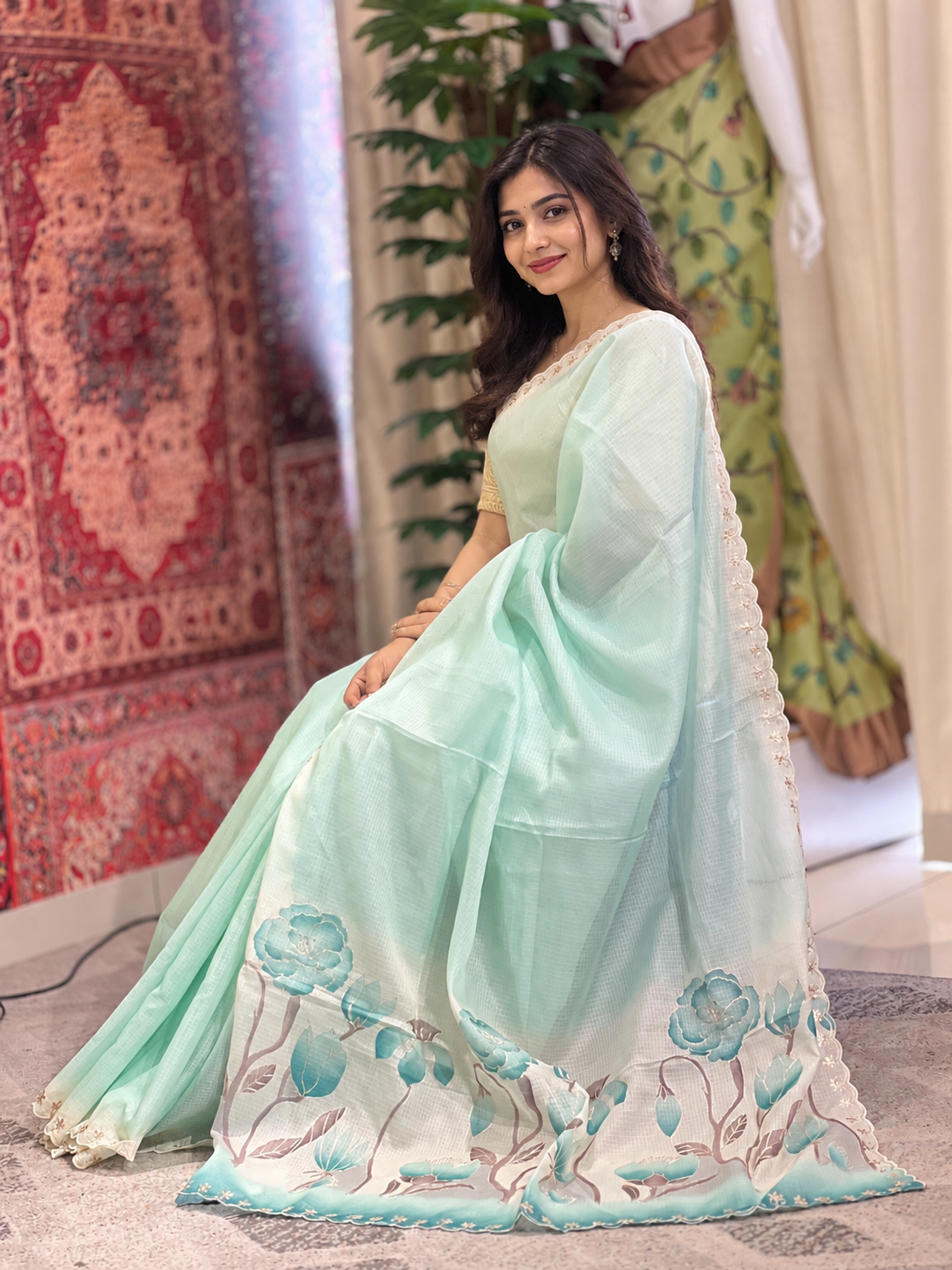 Floral Printed Silky Kota Saree | BLD1358