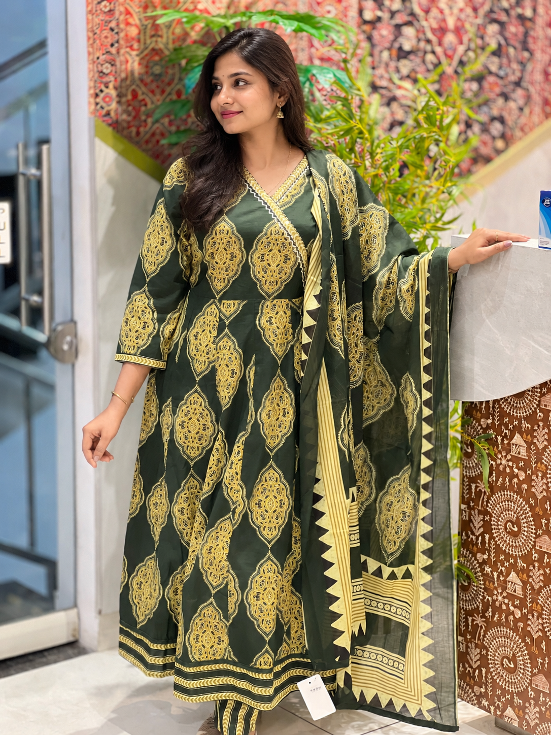 Angrakha Pattern Cotton Kurta Set | NCF261