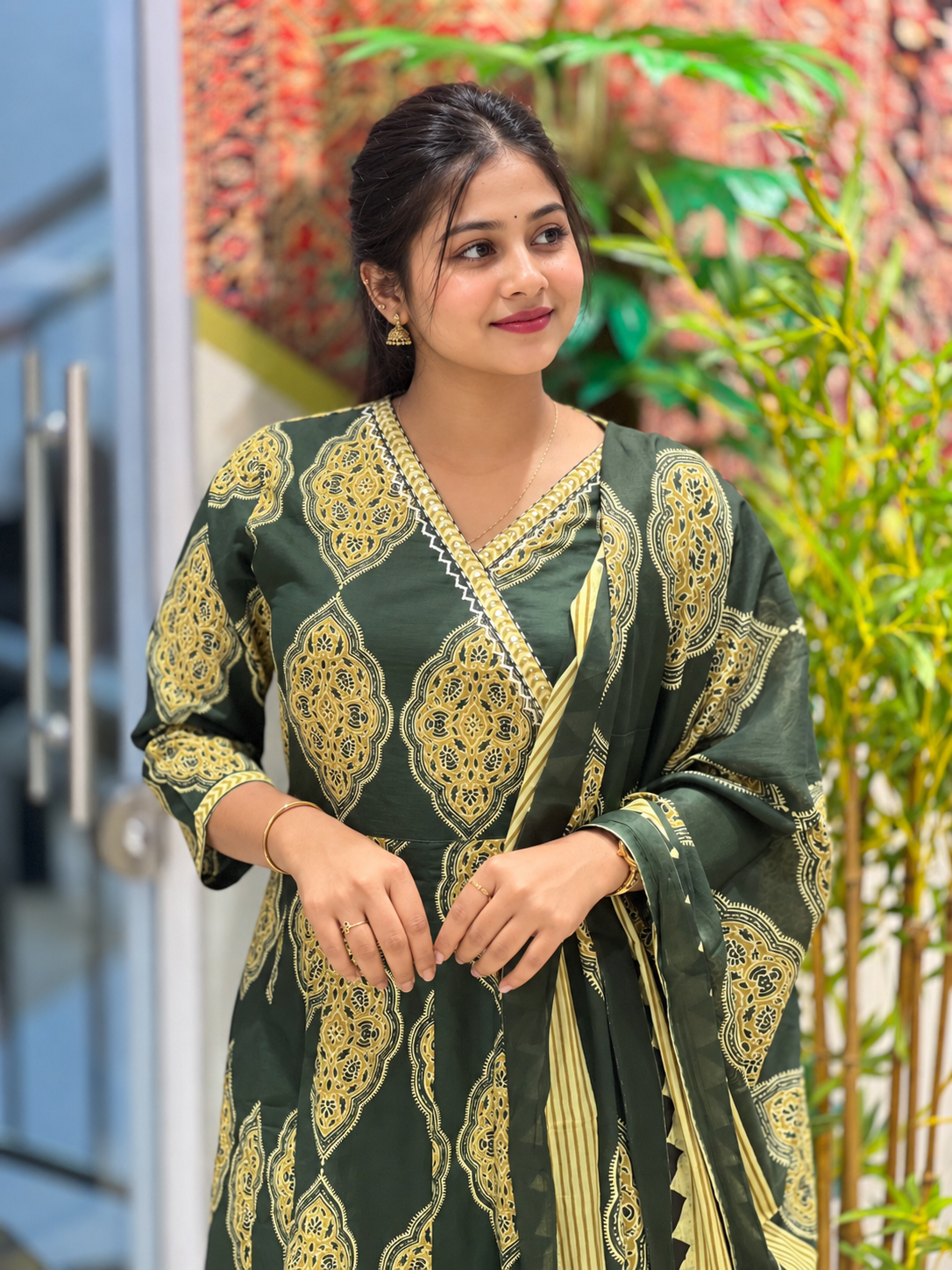 Angrakha Pattern Cotton Kurta Set | NCF261