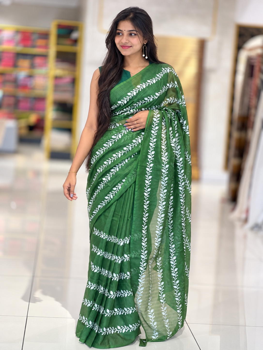 Thread Embroidered Silky Kota Saree | NHH381