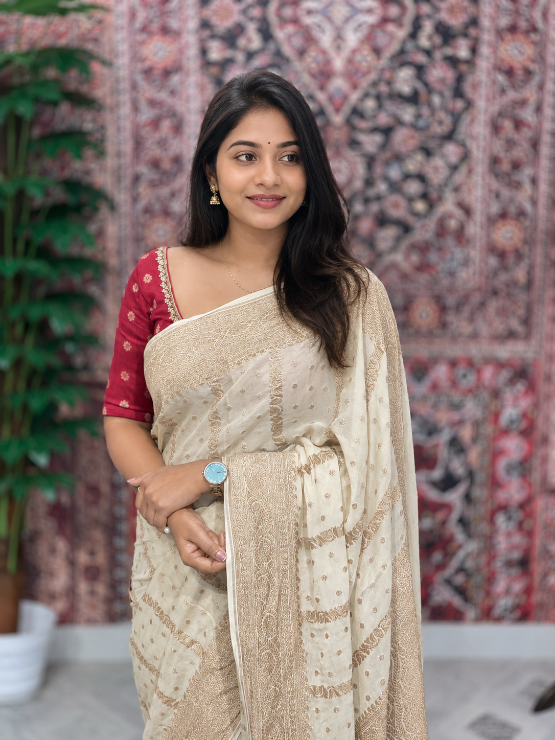 Zari Woven Banarasi Pure Georgette Saree | NO157