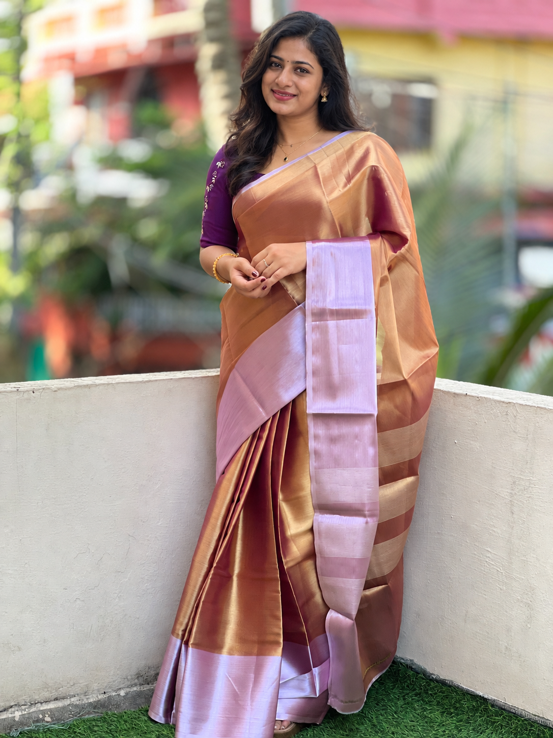 Antique Golden Zari Weaving Tissue Saree | NN127