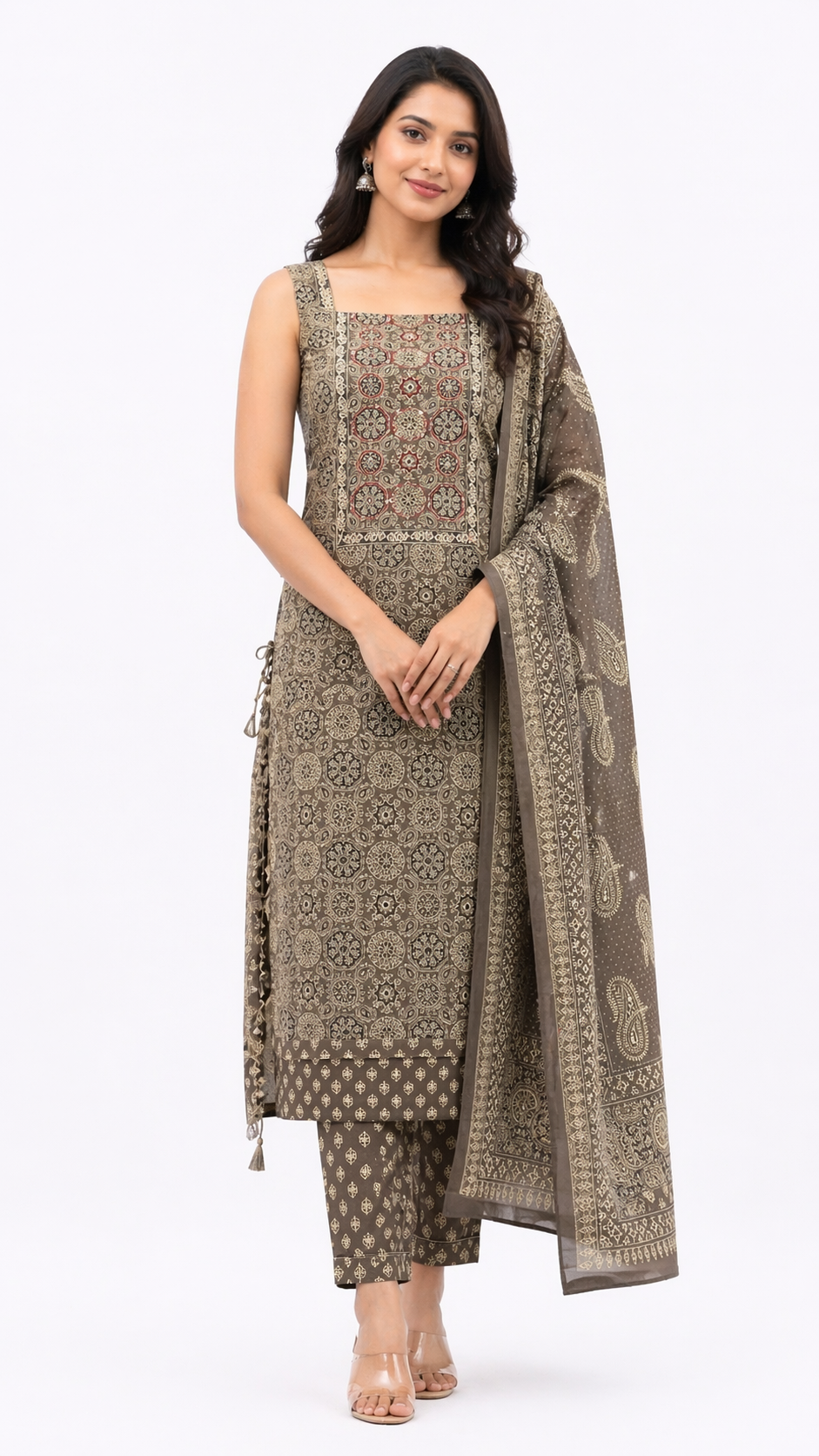 Floral Jaal Printed Cotton Salwar Set |JRC112