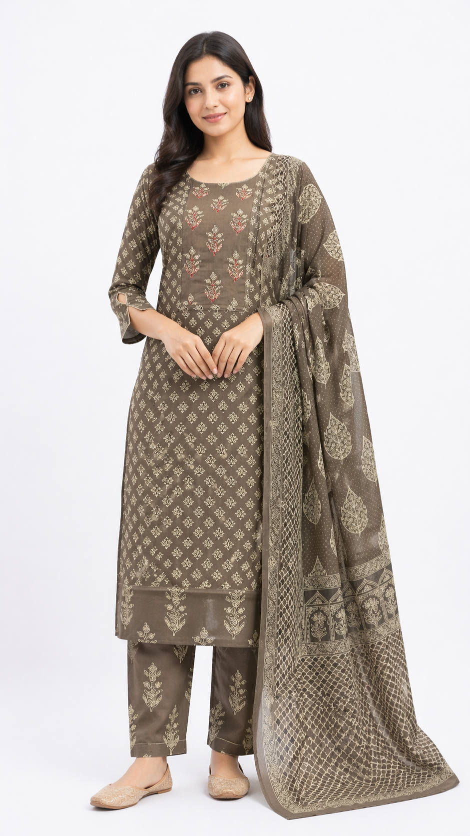 Floral Jaal Printed Cotton Salwar Set | JRC109