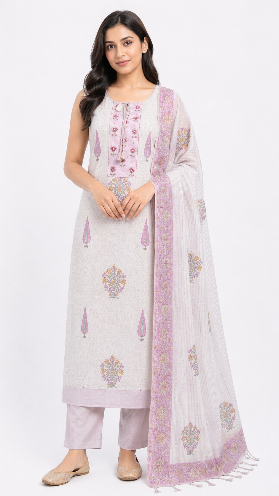 Thread Embroidery Detailed Cotton Salwar Set | SSC120