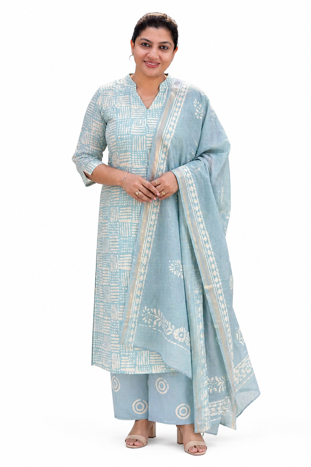 Printed Chanderi Salwar Set | JHF115