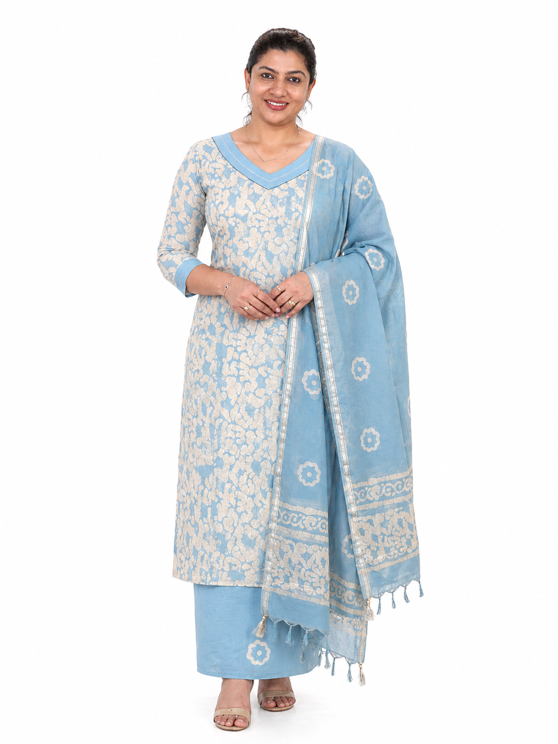 Printed Chanderi Salwar Set | JHF115