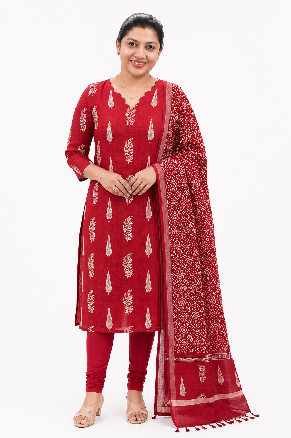 Ikat & Geometric Hand Block Printed Salwar Set |HE275