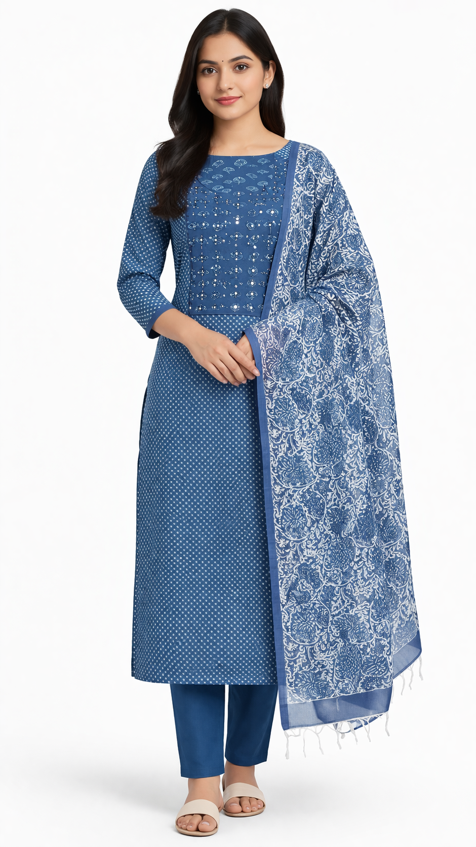 Handwork Detailed Cotton Salwar Set | JSC577