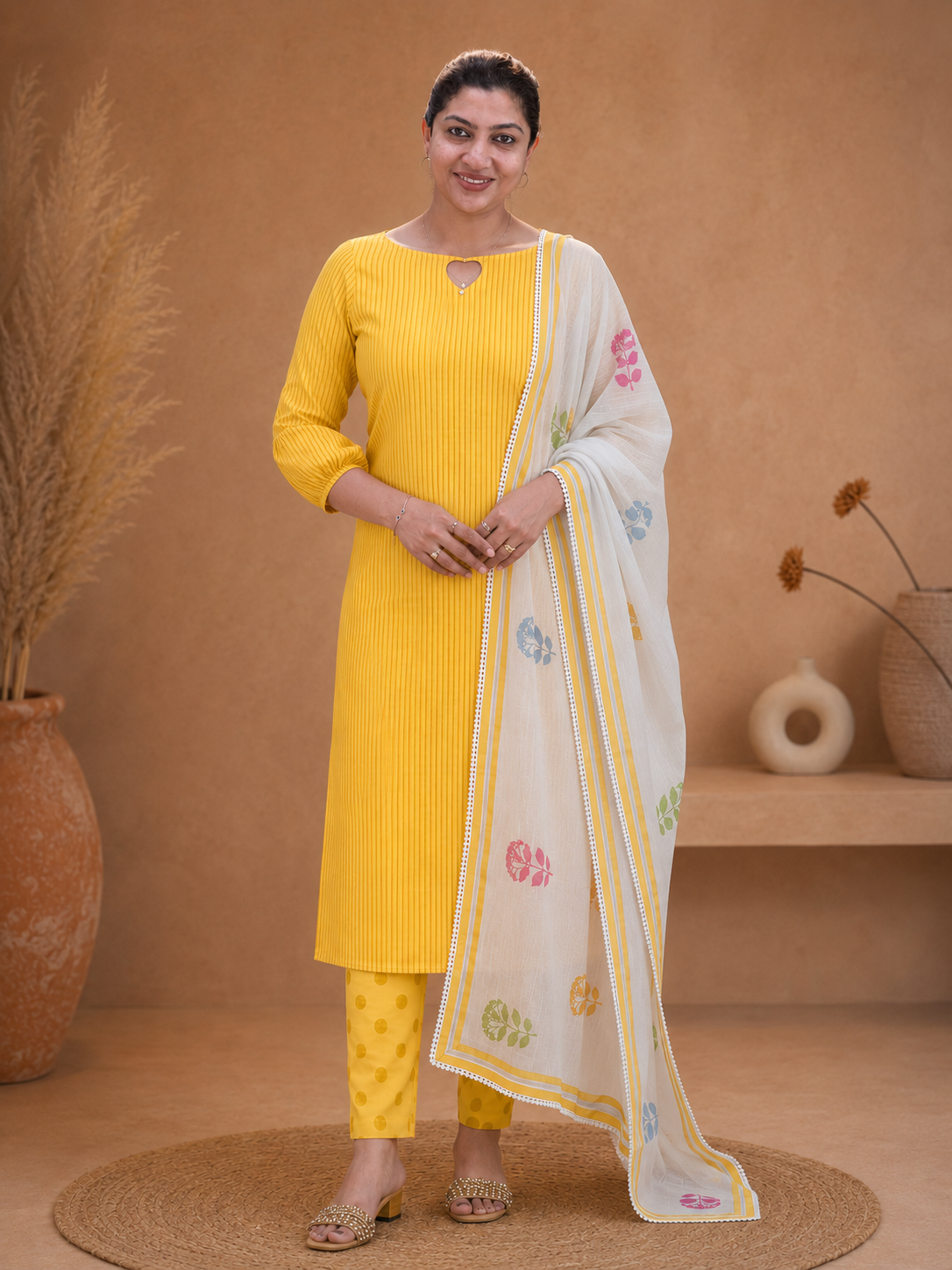 Stripes Pattern Cotton Salwar Set | HE297