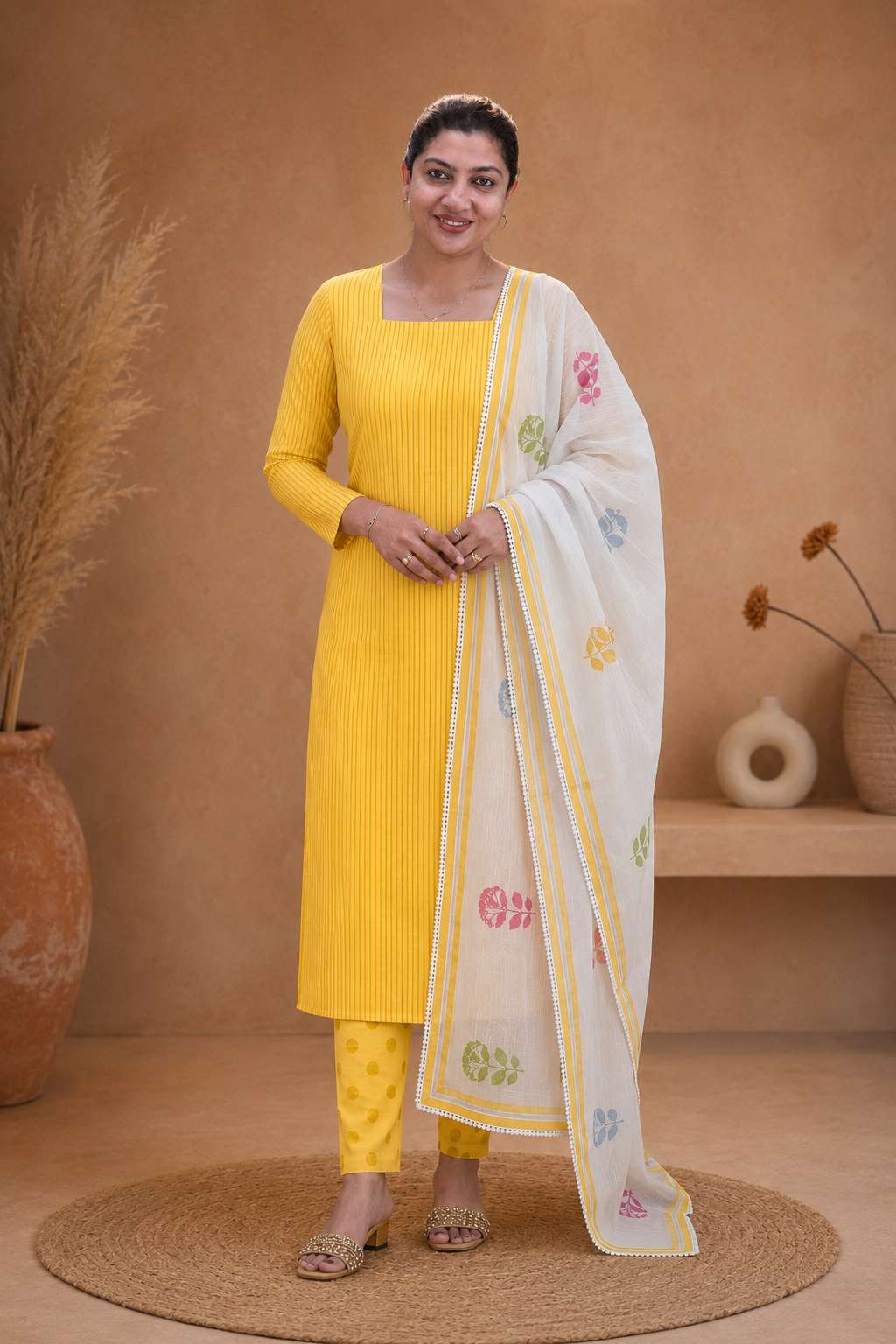 Stripes Pattern Cotton Salwar Set | HE297