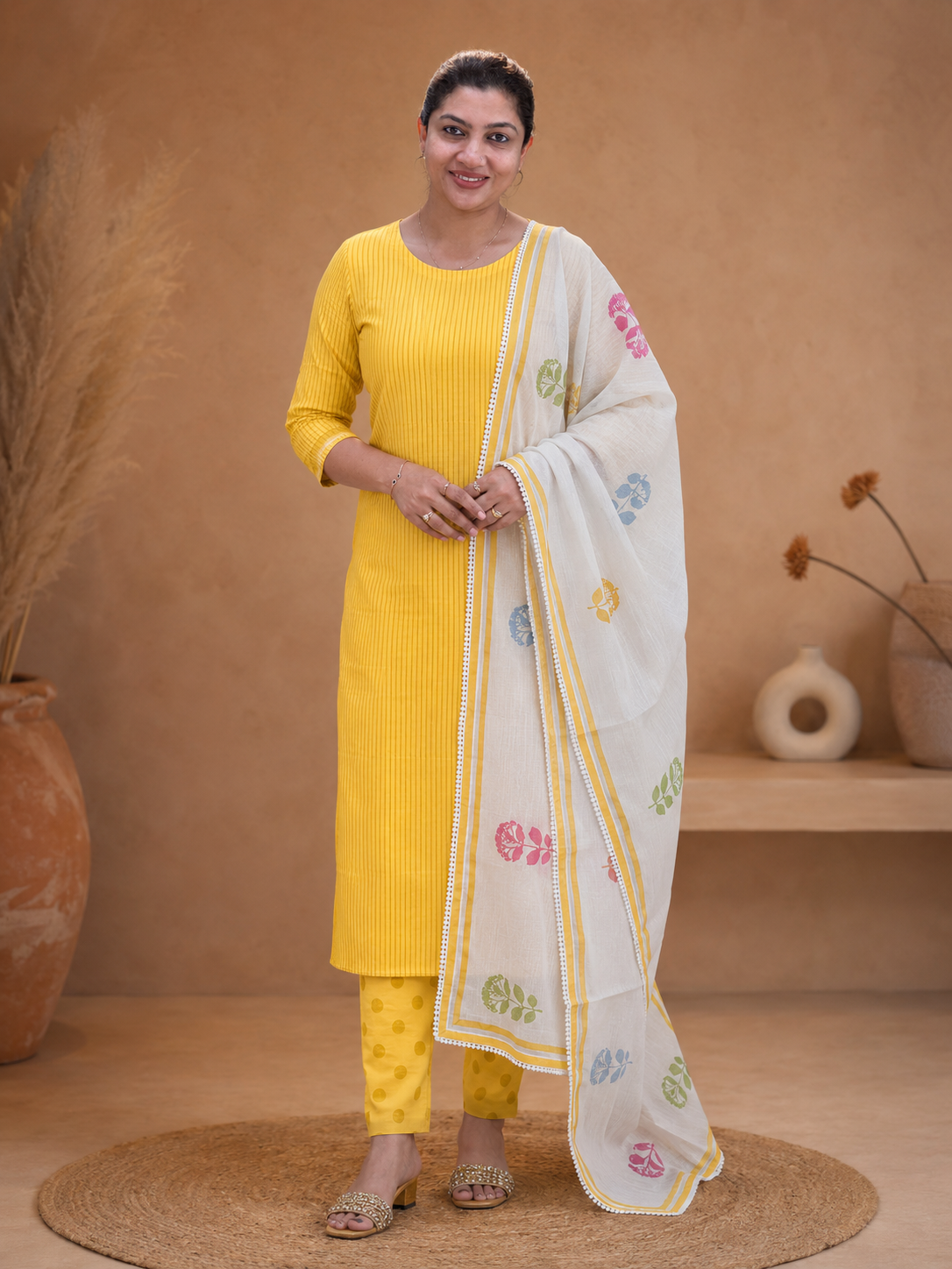 Stripes Pattern Cotton Salwar Set | HE297