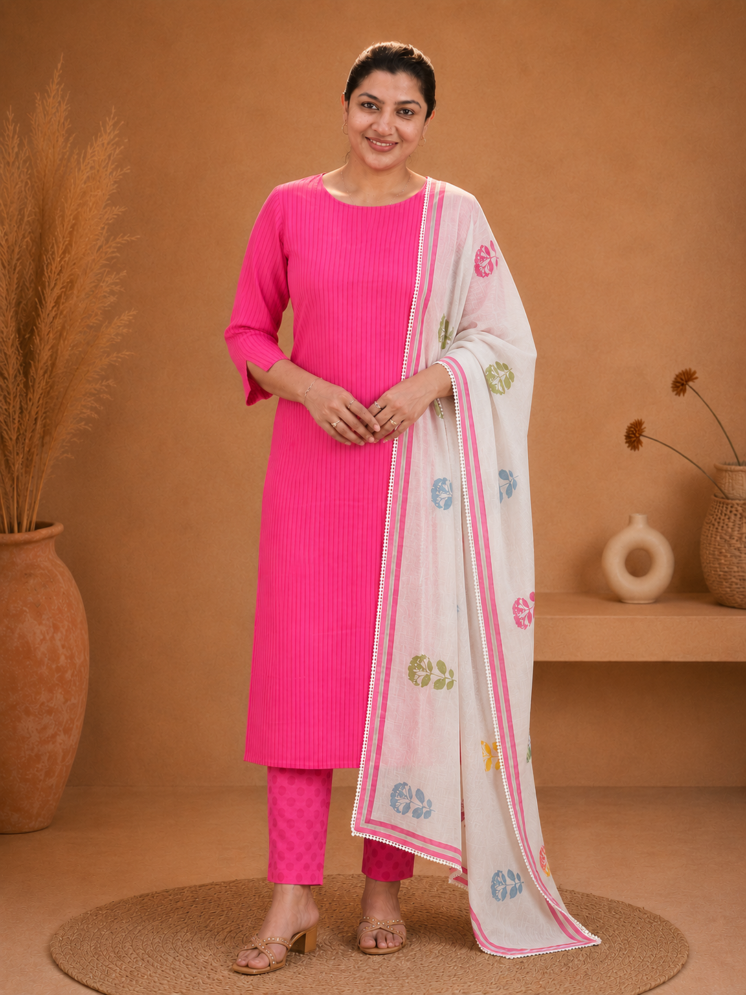 Stripes Pattern Cotton Salwar Set | HE298