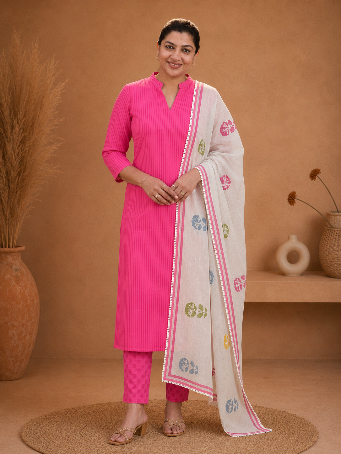Stripes Pattern Cotton Salwar Set | HE298