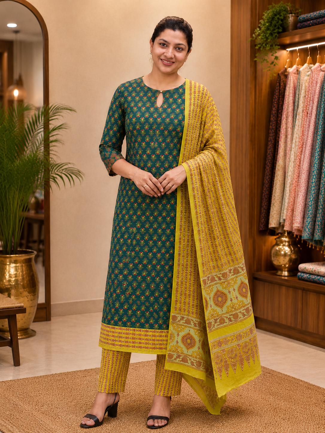 Ajrakh Printed Soft Cotton Salwar Set | MF179